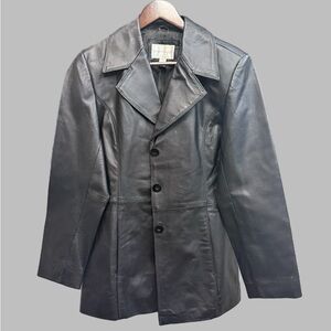 Worthington Black Leather Coat